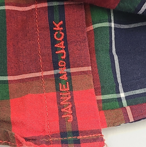 Janie and Jack baby boy holiday plaid button down shirt size 18-24 months - Picture 2 of 4
